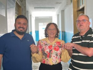 Imagem do prefeito Tadeu, da Senadora Zenaide e do Dr. Elísio.